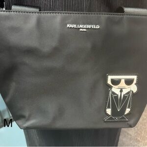 Karl Lagerfeld Black Crossbody Bag with Iconic Character Patch